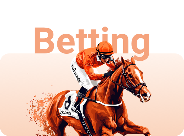 Illustration of a jockey racing on a horse, used alongside a case study describing an 88 percent increase in share of voice for a global betting group.